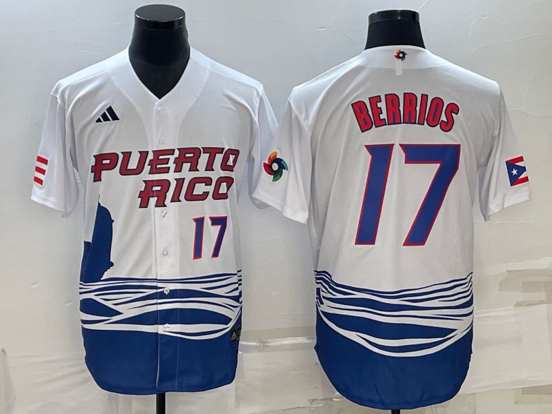 Men 2023 World Cub #17 Berrios White MLB Jersey1->more jerseys->MLB Jersey